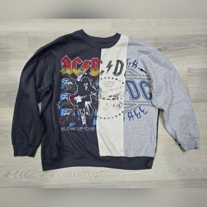 AC/DC Men's Graphic Crewneck Sweater Split Graphic Size 2X